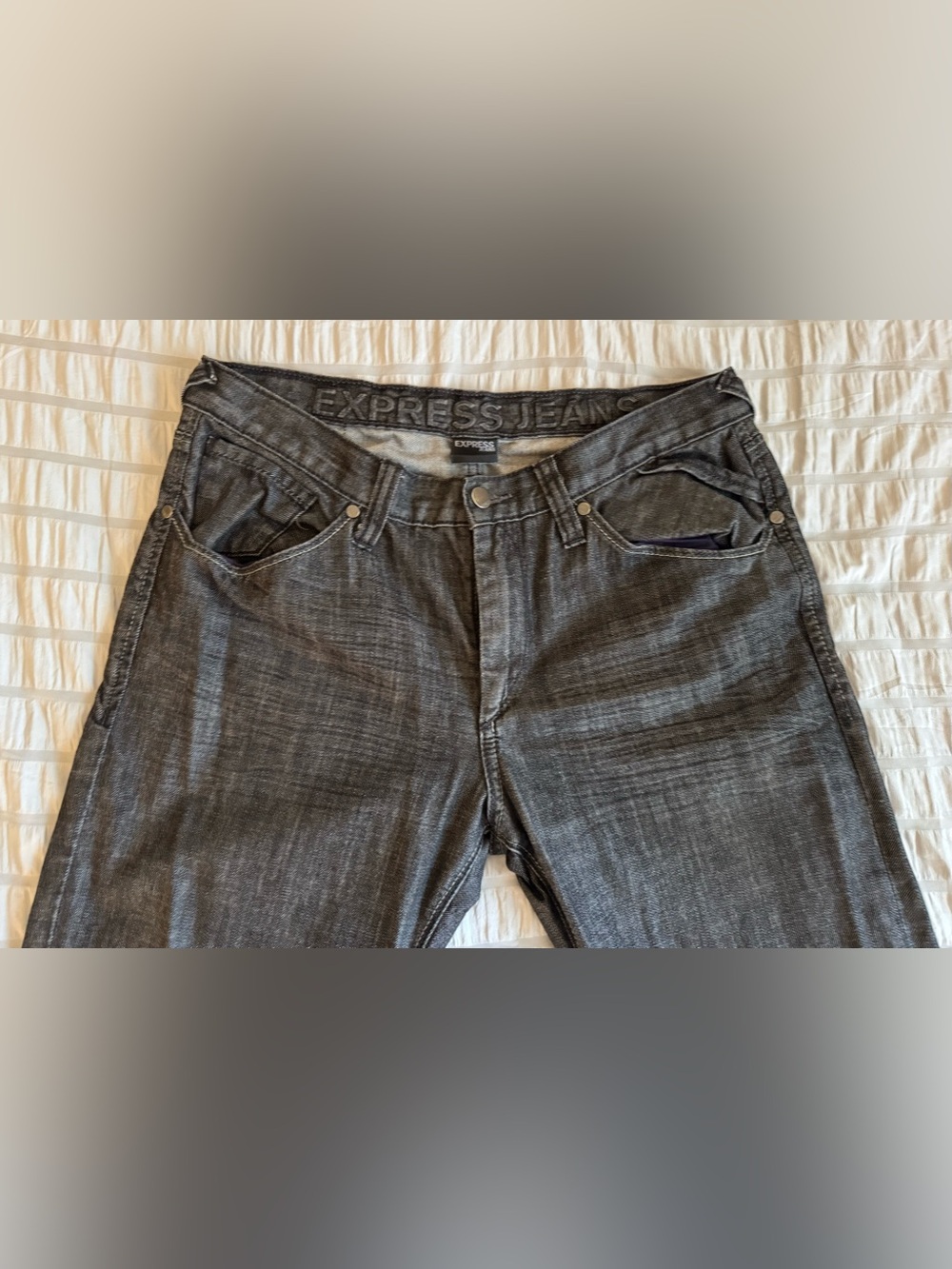 Express Men’s Charcoal Slim fit, low rise, straight leg Jeans